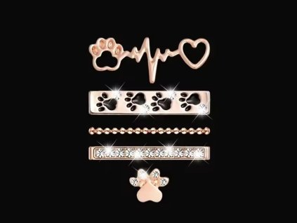 Šperky na řemínek Psí tlapky pudrová zlatá