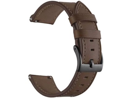 Kožený řemínek tmavě hnědá s černým zapínáním 20mm