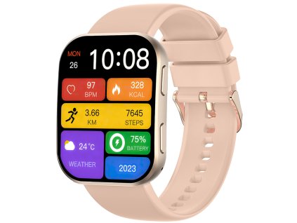 Madvell Venezia pudrová zlatá s silikonovým řemínkem