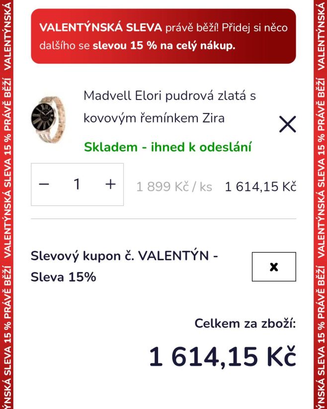 Láska na první vložení do košíku 😍 Valentýnská sleva 15 % právě teď 💘 kód VALENTÝN
