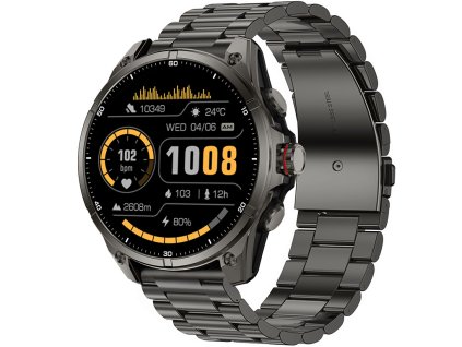 Madvell Onyx 3 GPS-szel, fekete színben, fém szíjjal + szilikon szíjjal