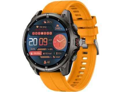 Madvell Onyx 3 GPS-szel fekete okosóra narancssárga szilikon szíjjal