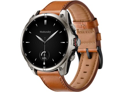 Madvell Onyx 3 GPS-szel, platina színben, bőrszíjjal + szilikon szíj