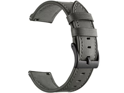 Szürke bőrszíj fekete csattal 20 mm