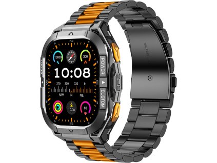 Madvell Frontier 3 GPS-szel fekete színben narancssárga fém szíjjal + szilikon szíj