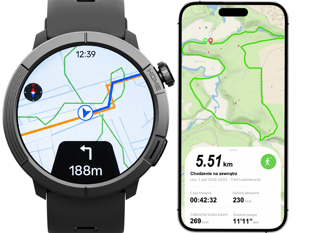 GPS i sportowa nawigacja offline w zegarku Madvell Active 3 Pro
