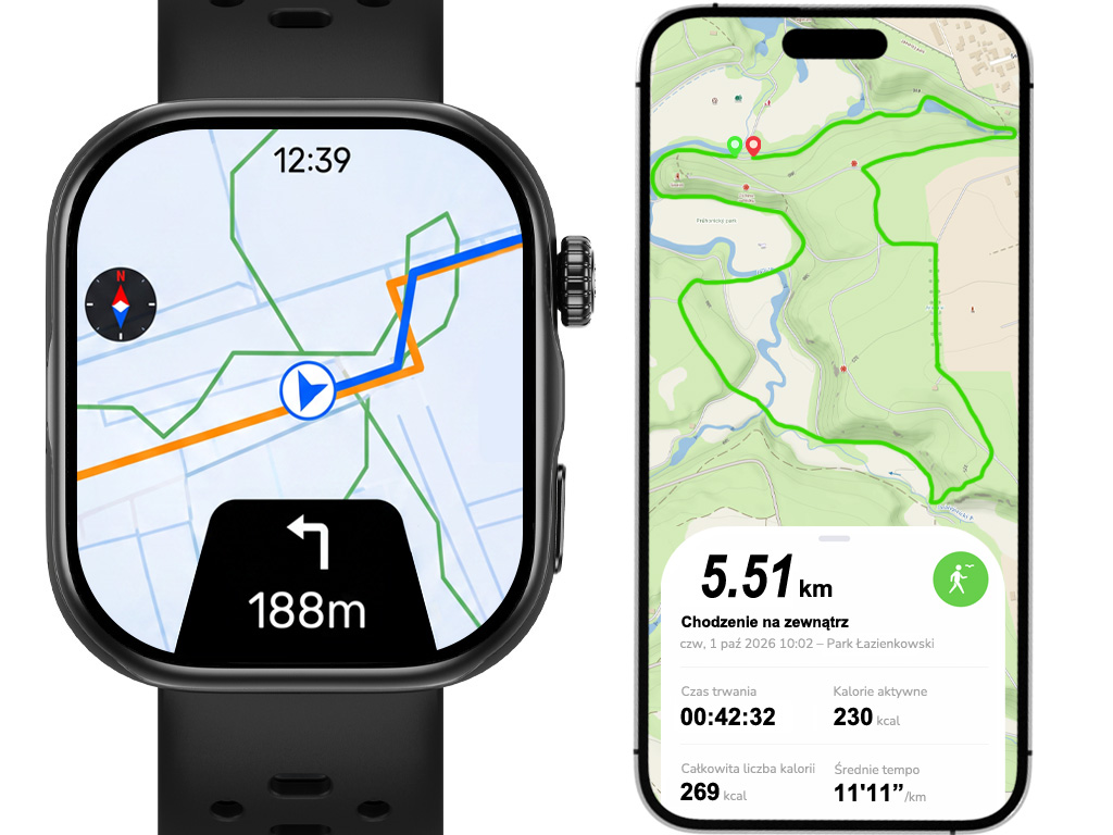 GPS i sportowa nawigacja offline w zegarku Madvell Pulsar 3 Pro