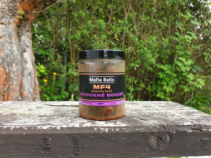 Boilies MF4 Kořeněný Korýš v dipu 170g