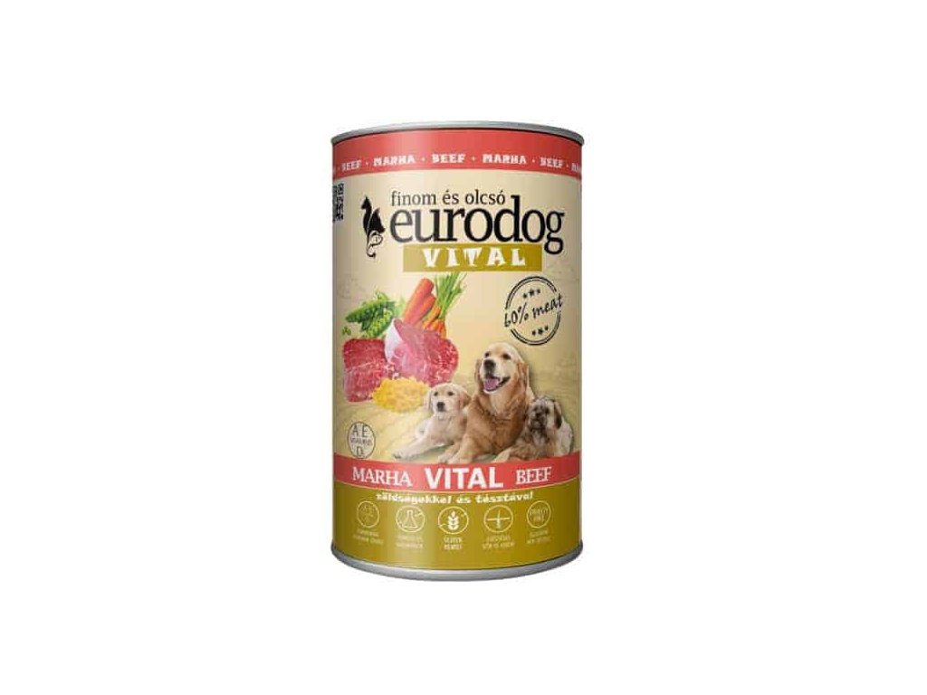 EURO DOG VITAL kutyakonzerv marhahússal 1240g