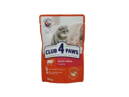 CLUB4PAWS CAT WET 100g borjú