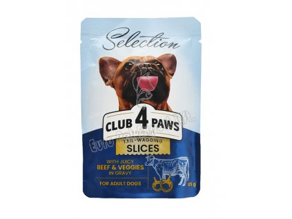 CLUB4PAWS DOG POUCH SELECT SLICES 85G MAR ZÖLD gravy (4820215368063)