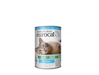 EURO CAT Macskaeledel konzerv Halas 415g