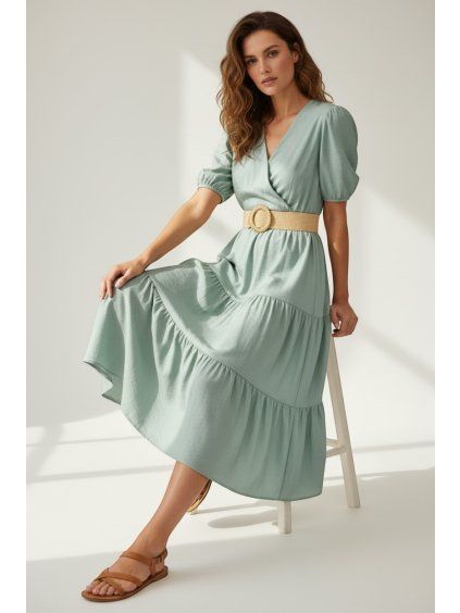 Dámske midi šaty 62342/MINT