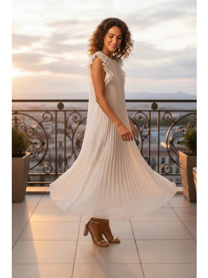 Dámske midi šaty 62539/WHITE