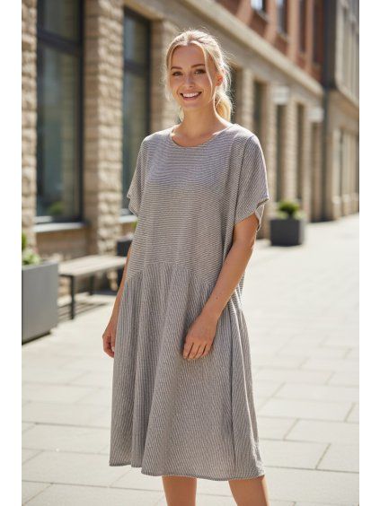 Dámske oversized šaty 60856/GREY