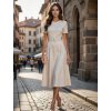 Elegantné midi šaty 62191 beige