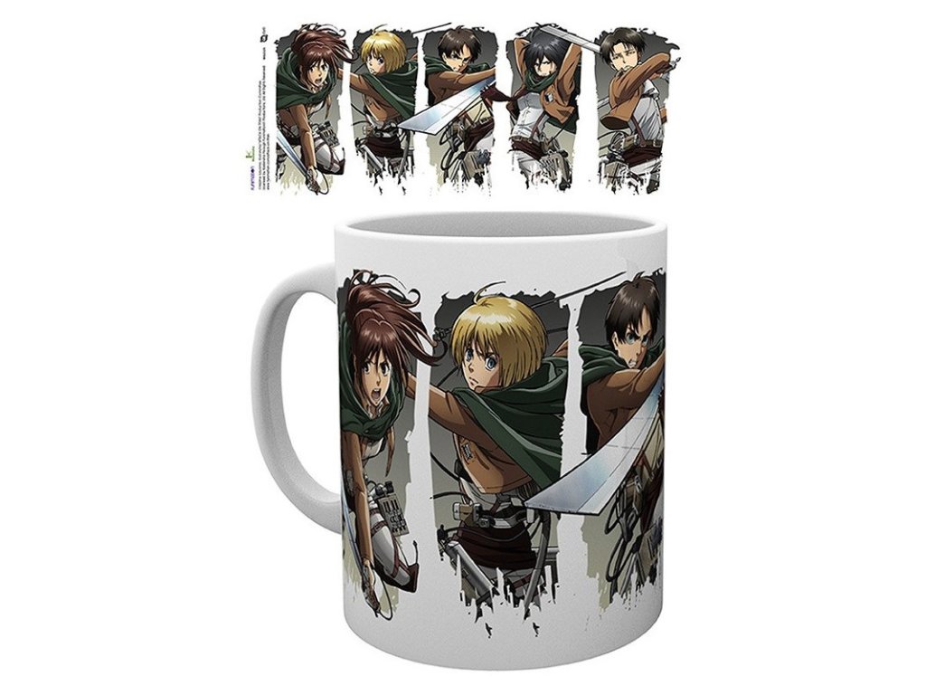 attack on titan mug 320 ml character montage subli box x2