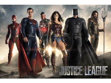 grupo erik gpe5207 dc comics justice league movie all characters poster 91 5x61cm