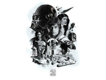 plakat star wars 40th anniversary montage 61 x 91 cm