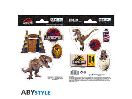 jurassic park stickers 16x11cm 2 sheets dinosaurs x5