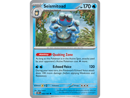 052/230 Seismitoad (Obsidian Flames) (Rarita Reverse Holo)