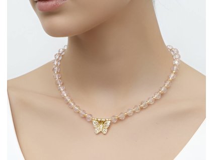 Náhrdelník MOTÝL RŮŽOVÝ