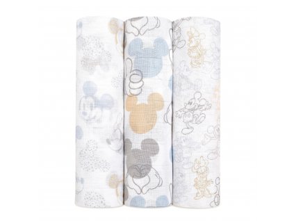 cotton muslin swaddle 3pk mickey minnie magic ASWC30003DI 0