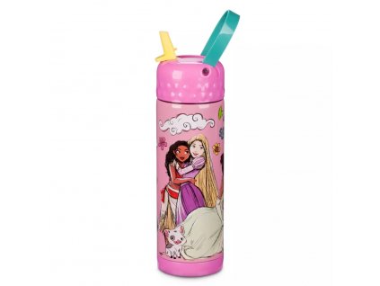 Disney® Nerezová láhev na vodu Disney princezny se zabudovaným brčkem