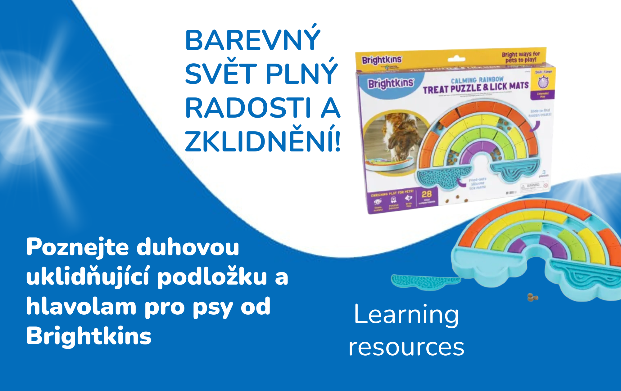Barevný svět plný radosti a zklidnění! Poznejte duhovou uklidňující podložku a hlavolam pro psy od Brightkins