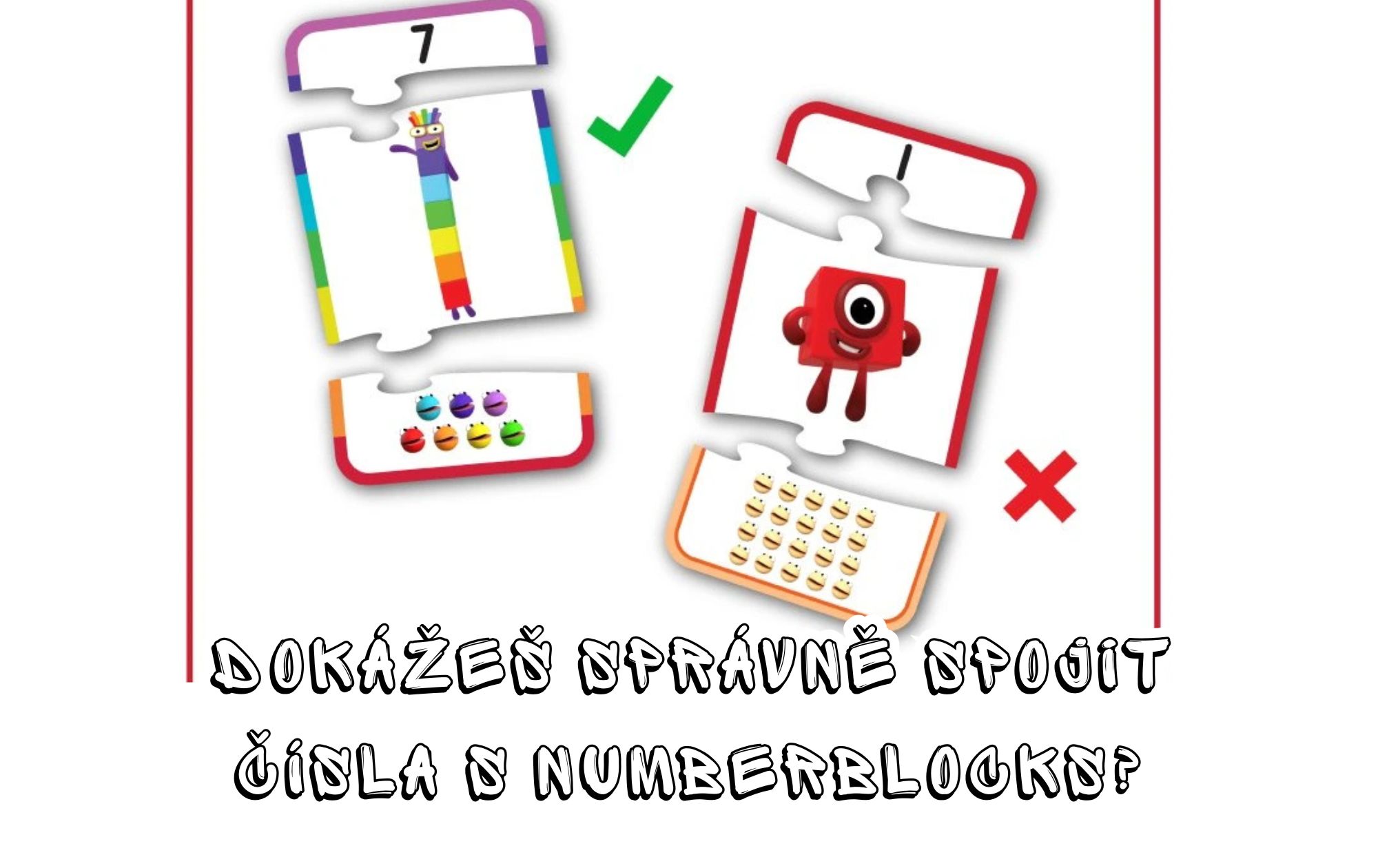 Dokážeš správně spojit čísla s Numberblocks? – Sada puzzle s číselnými bloky pro počítání