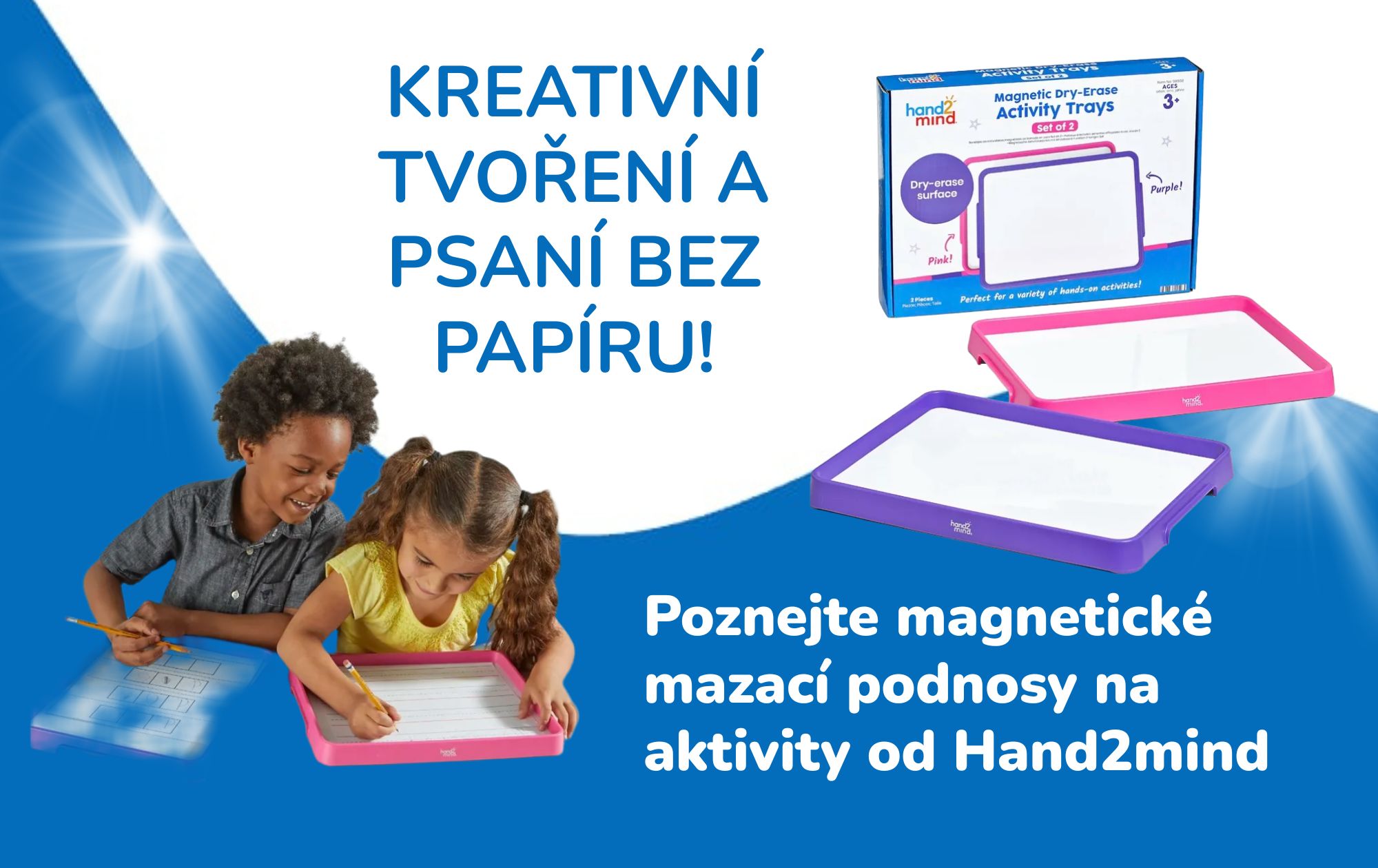 Kreativní tvoření a psaní bez papíru! Poznejte magnetické mazací podnosy na aktivity od Hand2mind