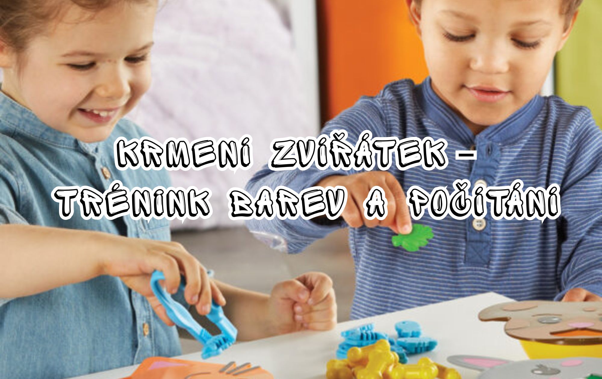 Krmení zvířátek – dětská vzdělávací hra s pinzetami pro trénink barev a počítání