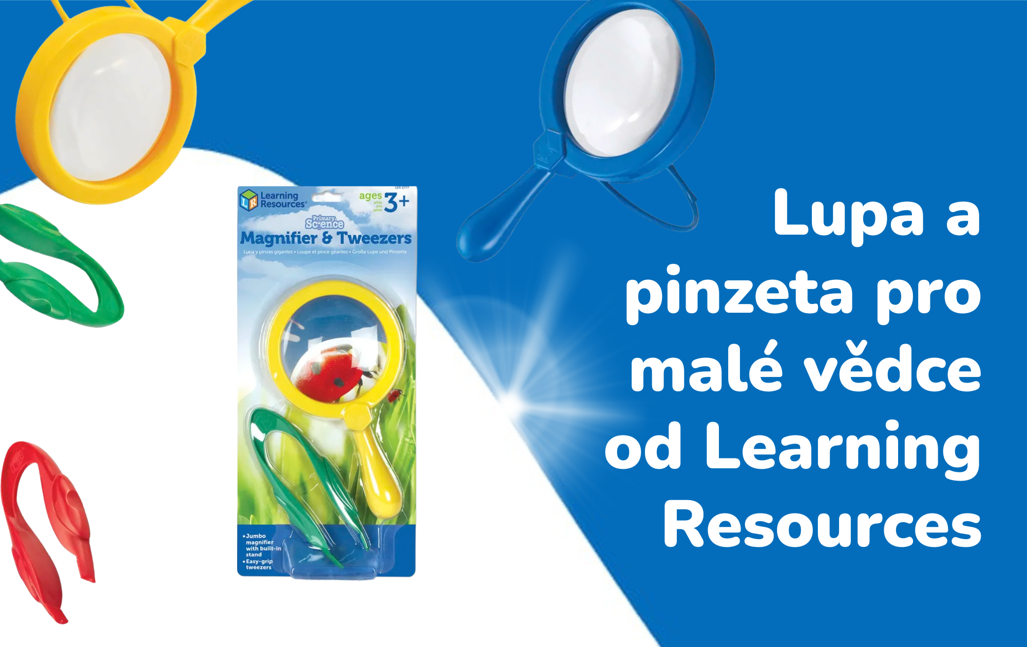Objevujte tajný svět detailů v přírodě: Lupa a pinzeta pro malé vědce od Learning Resources