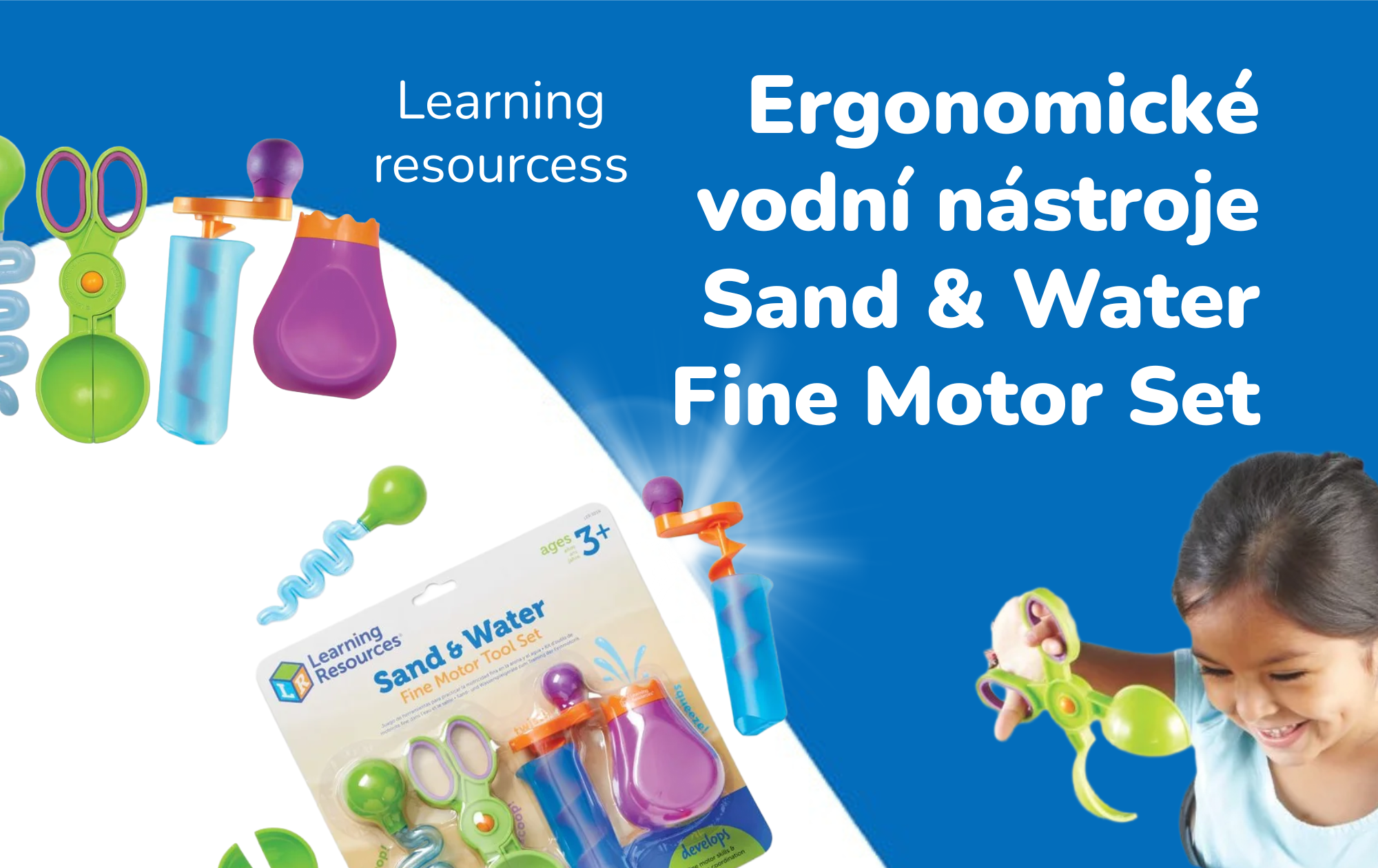 Připravte ruce na psaní během smyslového hraní: Ergonomické vodní nástroje Sand & Water Fine Motor Set