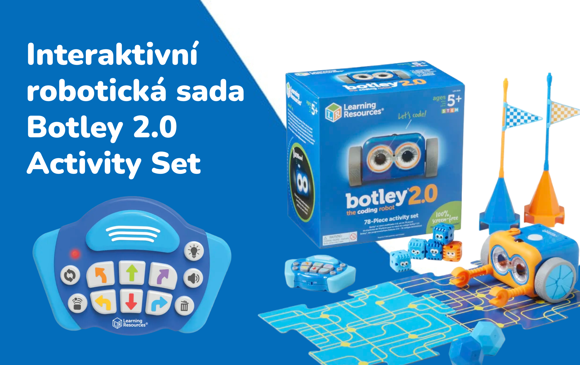 Programování bez obrazovky na 100+: Interaktivní robotická sada Botley® 2.0 Activity Set od Learning Resources