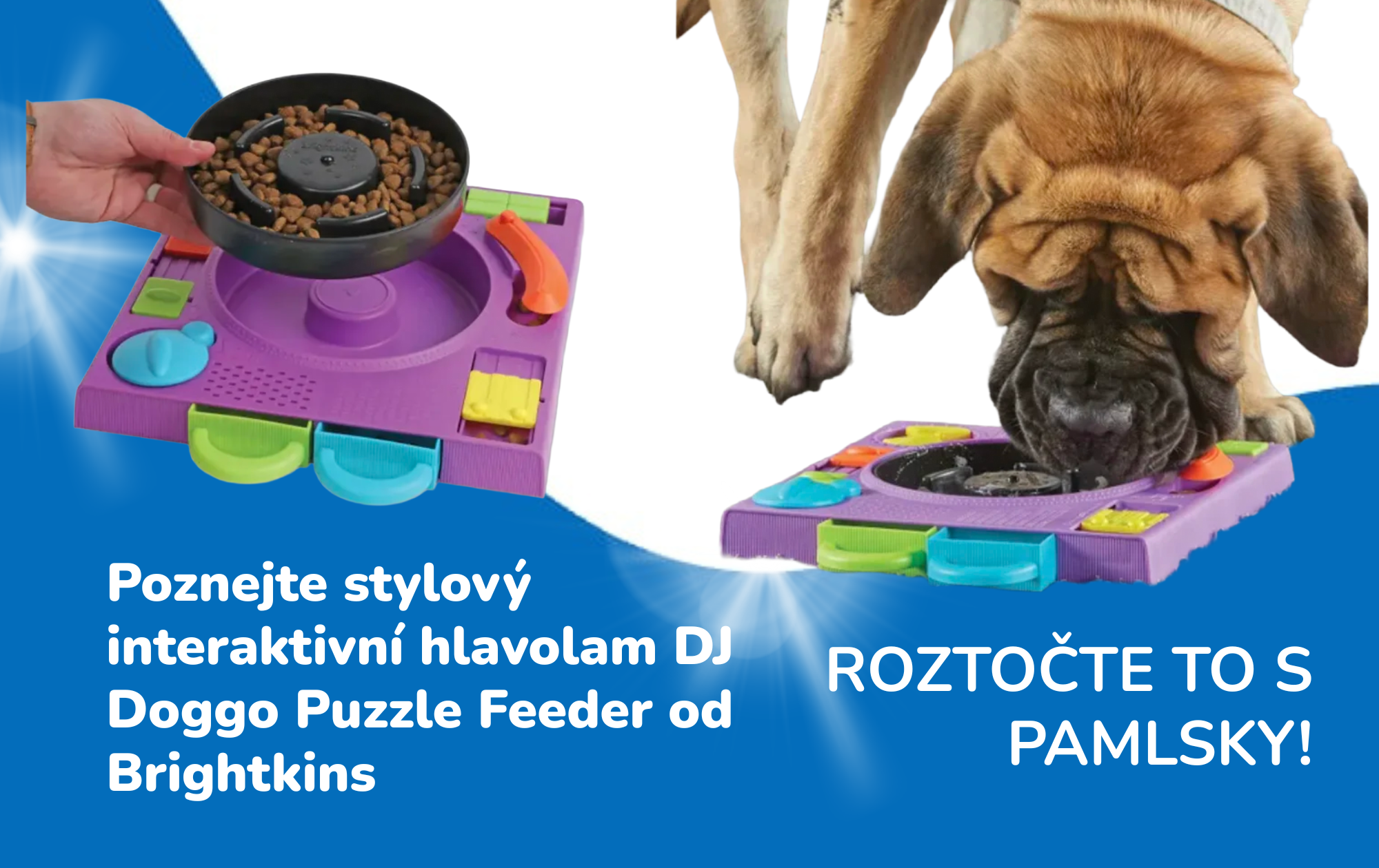 Roztočte to s pamlsky! Poznejte stylový interaktivní hlavolam DJ Doggo Puzzle Feeder od Brightkins