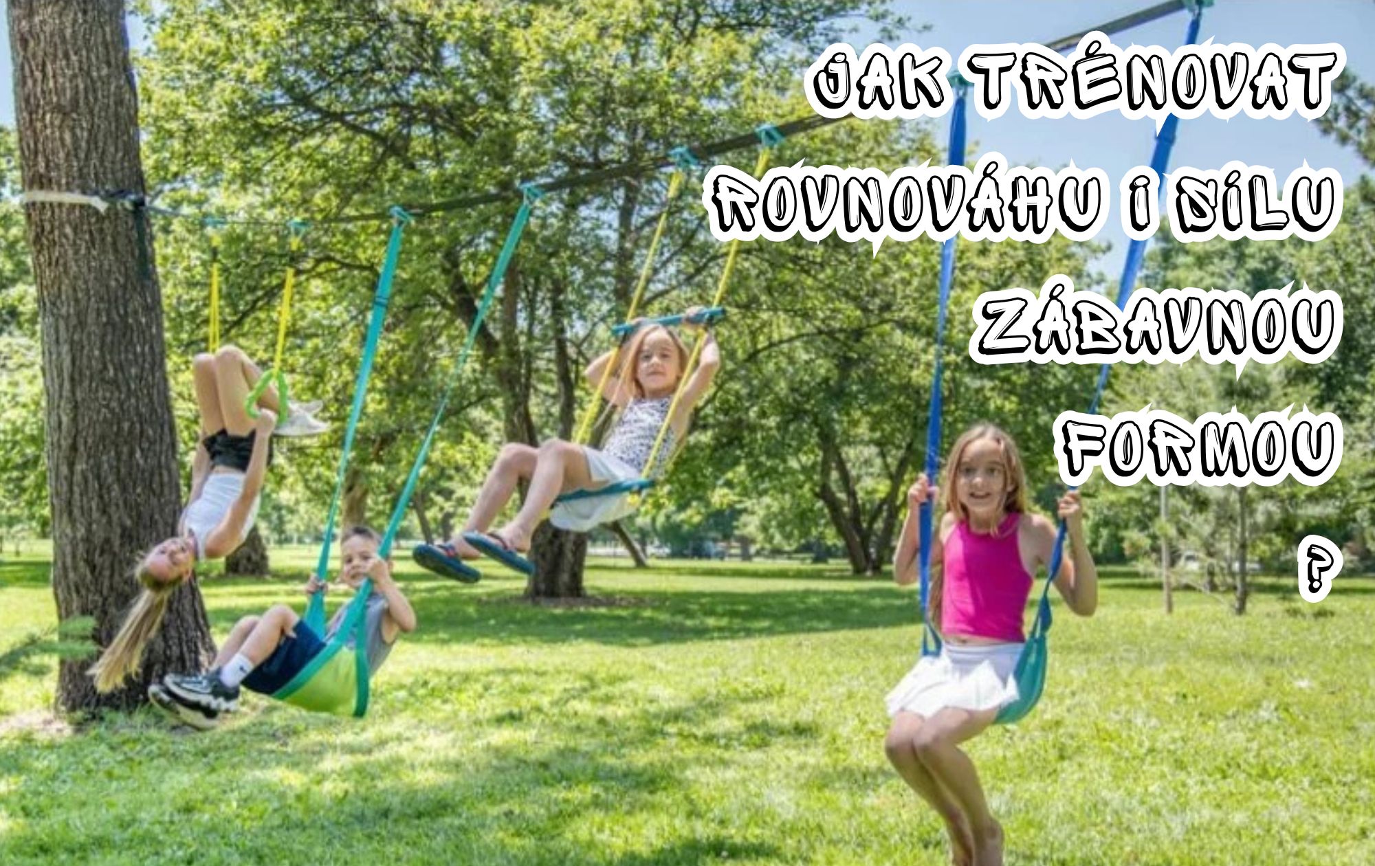 Trelines gymnastická sada – kombinace houpání, lezení a cvičení pro děti