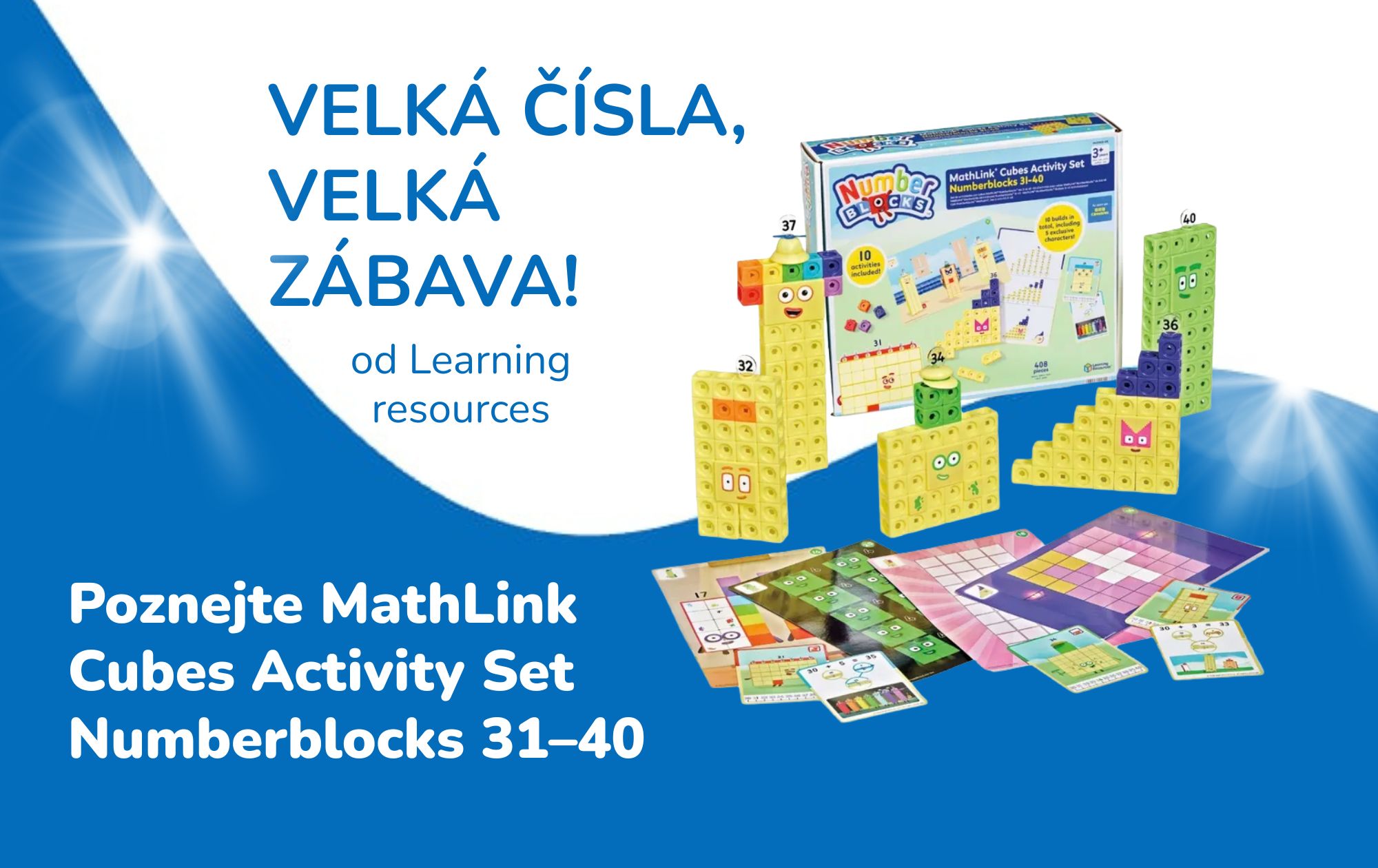 Velká čísla, velká zábava! Poznejte MathLink Cubes Activity Set Numberblocks 31–40 od Learning Resources