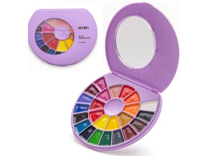 HIMI akvarelové barvy - Semi-Moist - 24 Colours in Pans (Purple Edition)