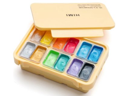 HIMI Twin Cup Gouache Set - 12 Colours