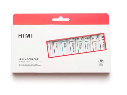 HIMI kvašové barvy - Tube Gouache Set - 12 Colours (12 ml)