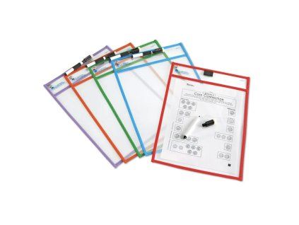 Learning Resources - Write & Wipe Pockets – kapsy na psaní a mazání A4 (sada 5 ks)
