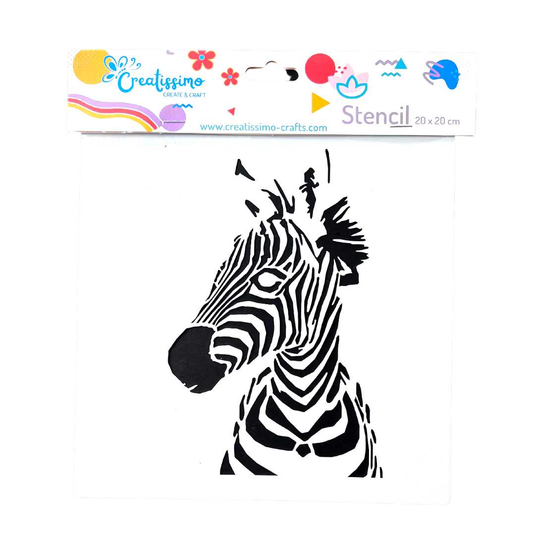 Creatissimo - plastová šablona Design: Zebra 20 x 20 cm