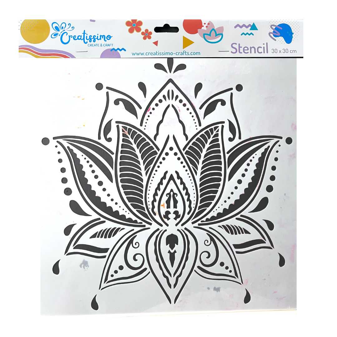 Creatissimo - plastová šablona Design: Orientální květina 30 x 30 cm