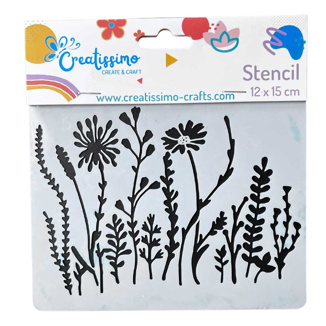 Creatissimo - plastová šablona Design: Květinová zahrada 12 x 15 cm