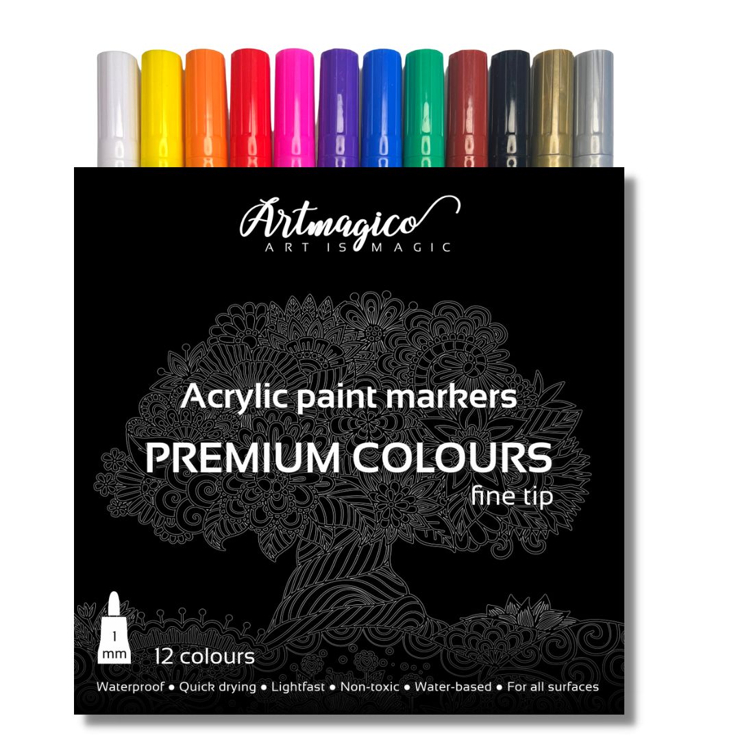 Artmagico akrylový popisovač s jemným hrotem (1 mm) 12 ks | 80067