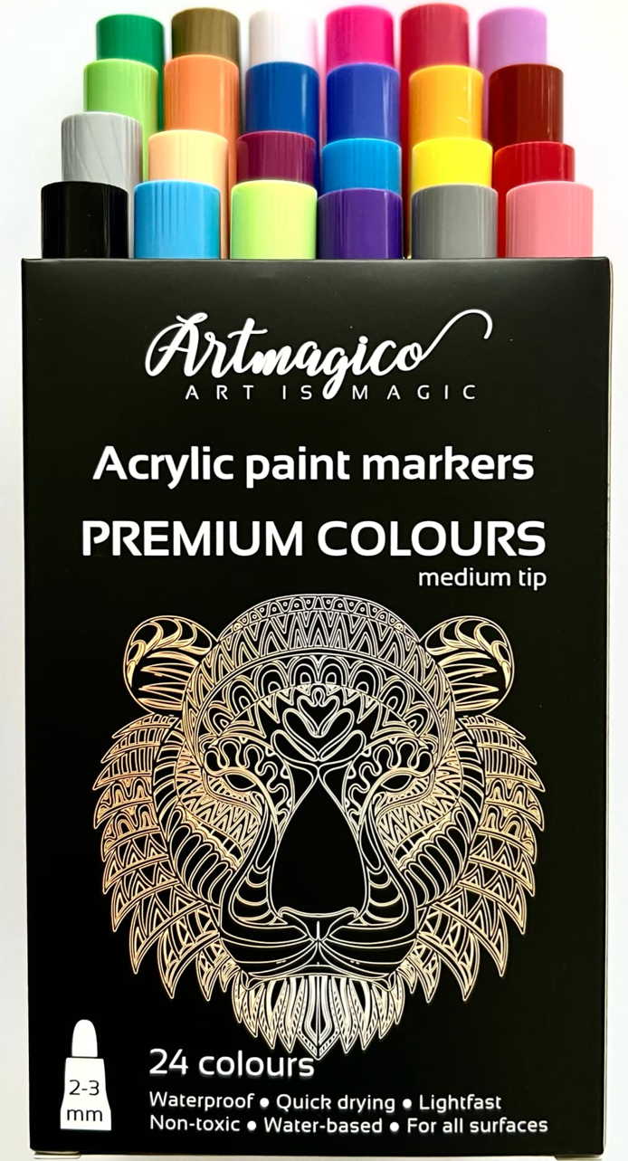 Artmagico akrylový popisovač se středním hrotem (2 mm) 24 ks | 80081