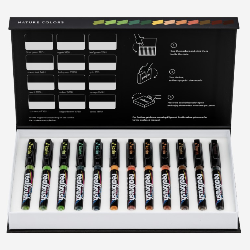 Karin Real Brush PIGMENT 12 ks nature colors