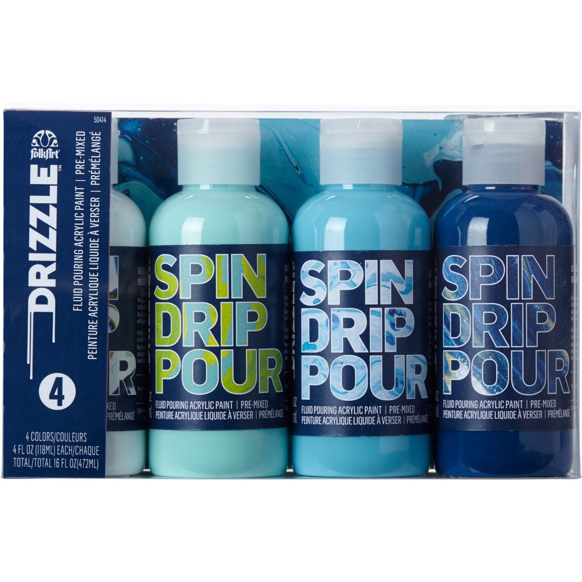 FolkArt Drizzle Premium Surf's Up - Sada akrylových barev pro pouring