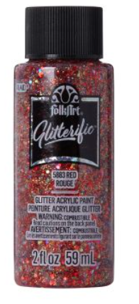 FolkArt Glitterific Acrylic Paint - Třpytivá akrylová barva 59 ml Glitterific: Red